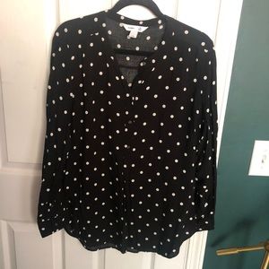 EUC Old Navy Black/White Polka Dot Tunic SZ L